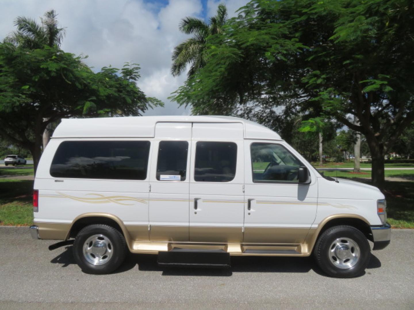 2014 White /Tan Ford E-Series Van E-150 (1FTNE1EL8ED) with an 5.4L V8 SOHC 16V FFV engine, 4-Speed Automatic transmission, located at 4301 Oak Circle #19, Boca Raton, FL, 33431, (954) 561-2499, 26.388472, -80.084045 - 2014 Ford E-Series Van E-150 Handicap Wheelchair Conversion Van 38K Original Miles Gorgeous Power Doors Transfer Seat Braun UVL - Photo#16