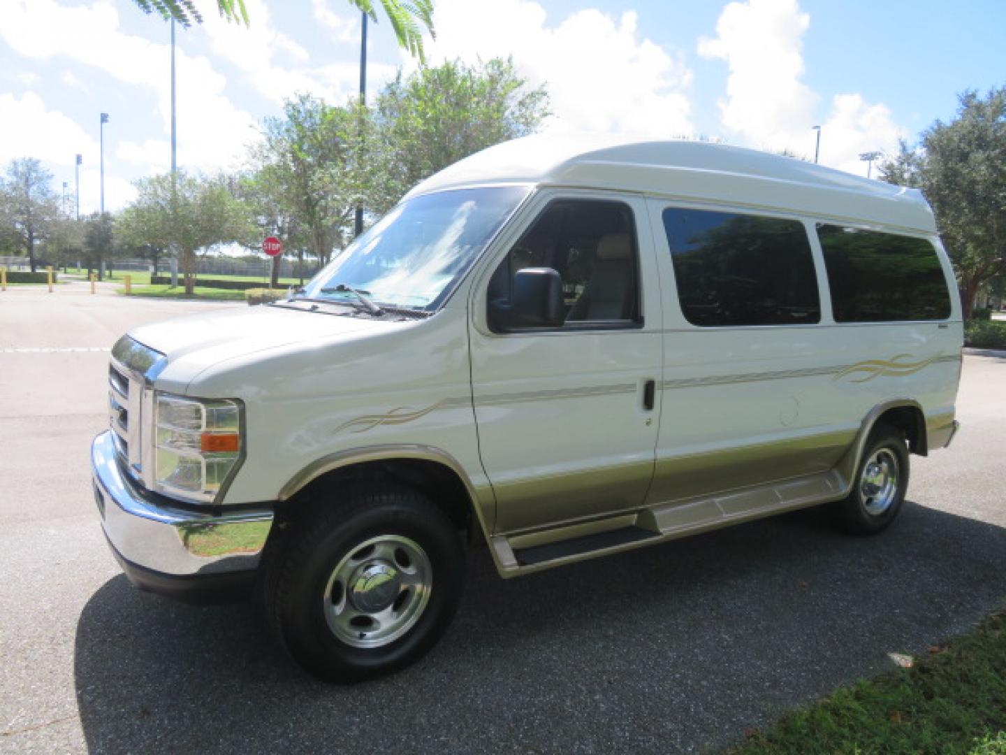 2014 White /Tan Ford E-Series Van E-150 (1FTNE1EL8ED) with an 5.4L V8 SOHC 16V FFV engine, 4-Speed Automatic transmission, located at 4301 Oak Circle #19, Boca Raton, FL, 33431, (954) 561-2499, 26.388472, -80.084045 - 2014 Ford E-Series Van E-150 Handicap Wheelchair Conversion Van 38K Original Miles Gorgeous Power Doors Transfer Seat Braun UVL - Photo#19