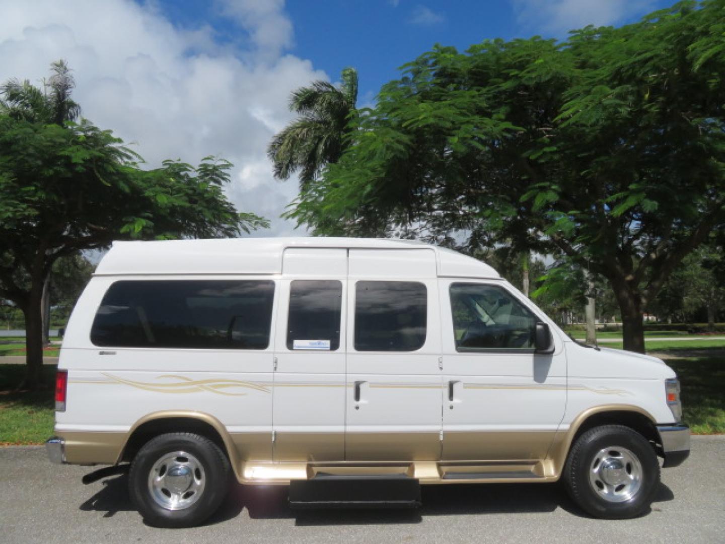 2014 White /Tan Ford E-Series Van E-150 (1FTNE1EL8ED) with an 5.4L V8 SOHC 16V FFV engine, 4-Speed Automatic transmission, located at 4301 Oak Circle #19, Boca Raton, FL, 33431, (954) 561-2499, 26.388472, -80.084045 - 2014 Ford E-Series Van E-150 Handicap Wheelchair Conversion Van 38K Original Miles Gorgeous Power Doors Transfer Seat Braun UVL - Photo#24