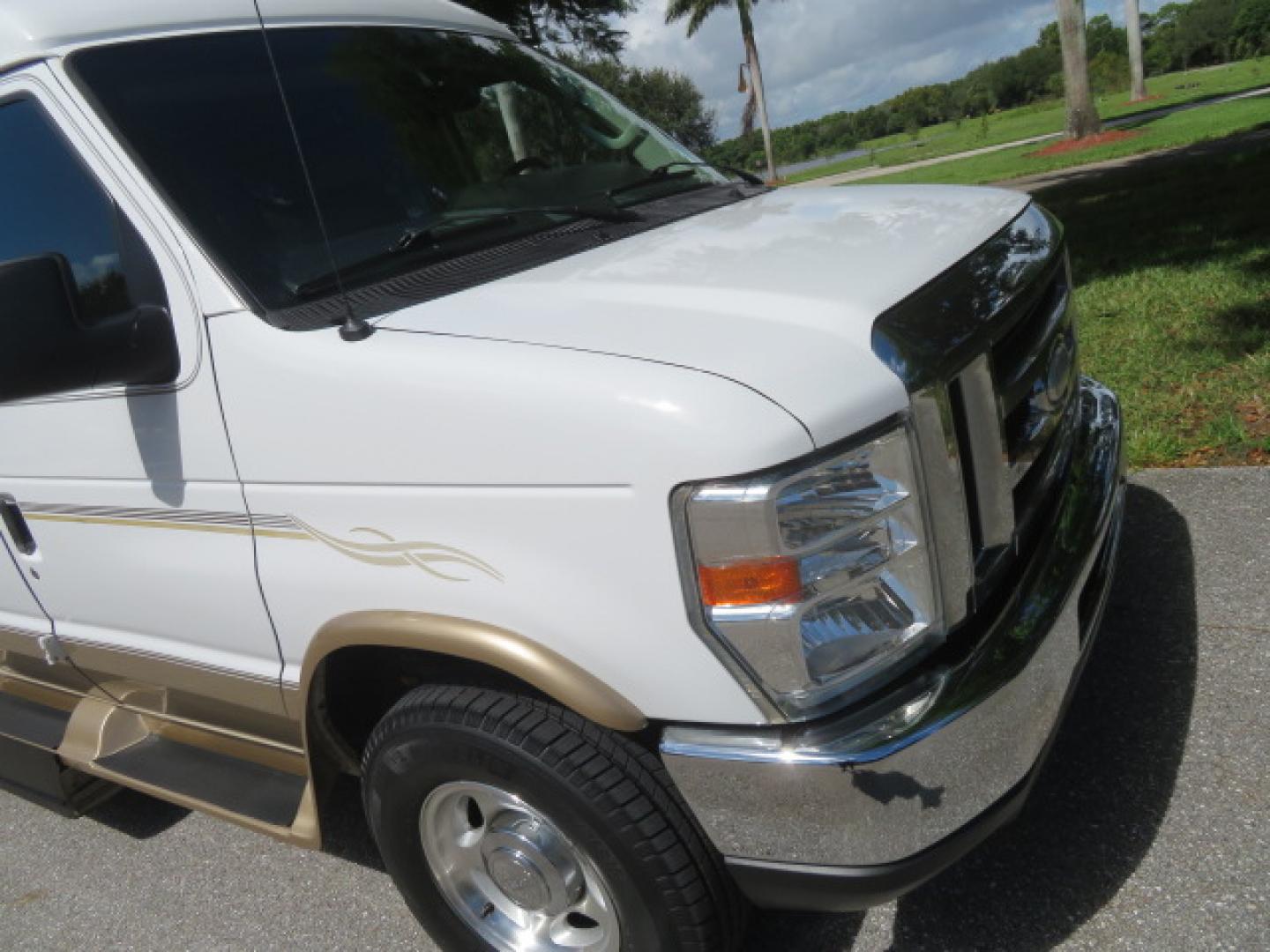 2014 White /Tan Ford E-Series Van E-150 (1FTNE1EL8ED) with an 5.4L V8 SOHC 16V FFV engine, 4-Speed Automatic transmission, located at 4301 Oak Circle #19, Boca Raton, FL, 33431, (954) 561-2499, 26.388472, -80.084045 - 2014 Ford E-Series Van E-150 Handicap Wheelchair Conversion Van 38K Original Miles Gorgeous Power Doors Transfer Seat Braun UVL - Photo#25