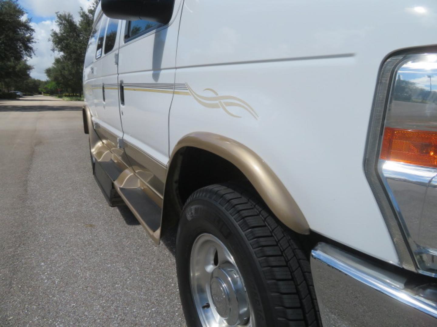 2014 White /Tan Ford E-Series Van E-150 (1FTNE1EL8ED) with an 5.4L V8 SOHC 16V FFV engine, 4-Speed Automatic transmission, located at 4301 Oak Circle #19, Boca Raton, FL, 33431, (954) 561-2499, 26.388472, -80.084045 - 2014 Ford E-Series Van E-150 Handicap Wheelchair Conversion Van 38K Original Miles Gorgeous Power Doors Transfer Seat Braun UVL - Photo#26