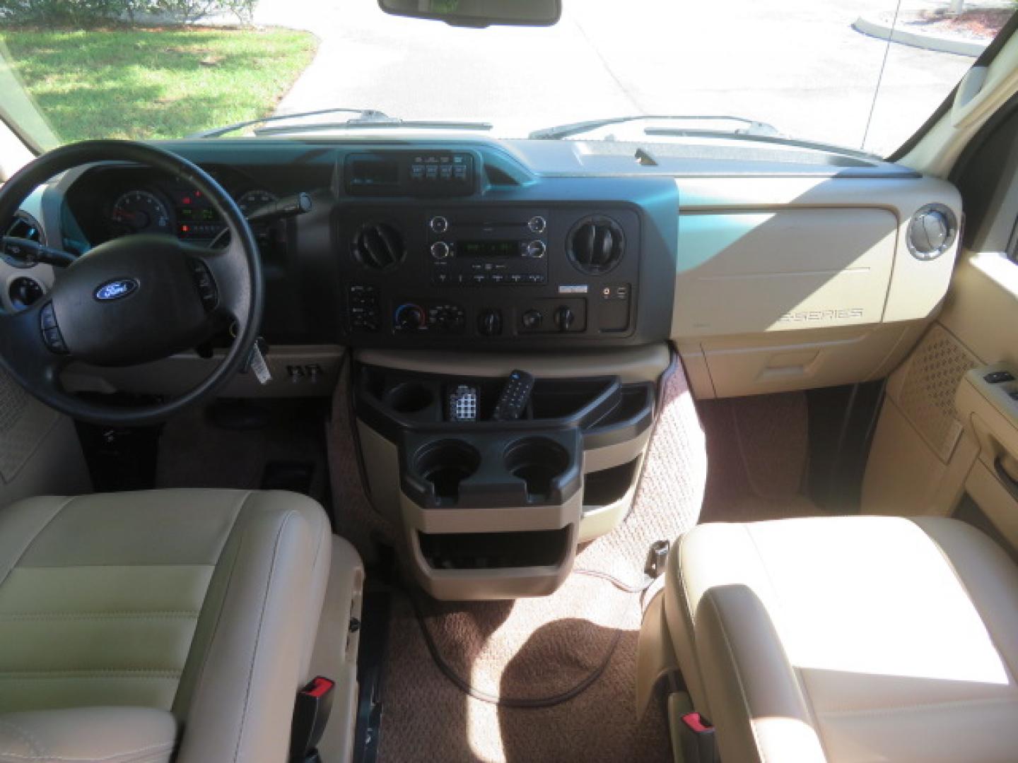 2014 White /Tan Ford E-Series Van E-150 (1FTNE1EL8ED) with an 5.4L V8 SOHC 16V FFV engine, 4-Speed Automatic transmission, located at 4301 Oak Circle #19, Boca Raton, FL, 33431, (954) 561-2499, 26.388472, -80.084045 - 2014 Ford E-Series Van E-150 Handicap Wheelchair Conversion Van 38K Original Miles Gorgeous Power Doors Transfer Seat Braun UVL - Photo#49