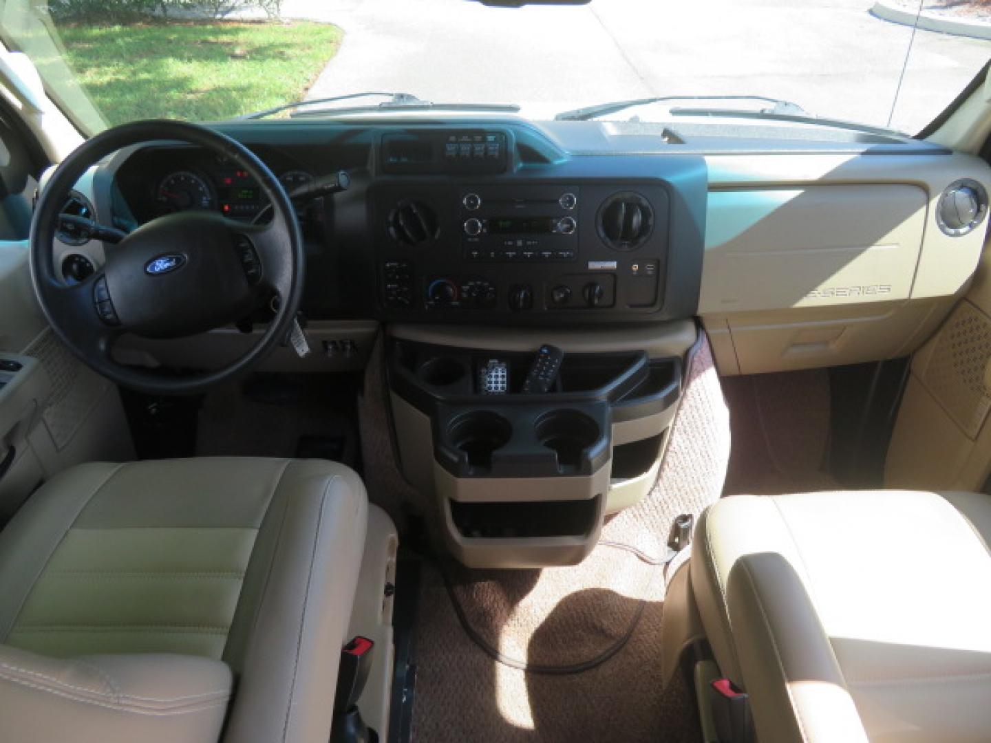 2014 White /Tan Ford E-Series Van E-150 (1FTNE1EL8ED) with an 5.4L V8 SOHC 16V FFV engine, 4-Speed Automatic transmission, located at 4301 Oak Circle #19, Boca Raton, FL, 33431, (954) 561-2499, 26.388472, -80.084045 - 2014 Ford E-Series Van E-150 Handicap Wheelchair Conversion Van 38K Original Miles Gorgeous Power Doors Transfer Seat Braun UVL - Photo#50