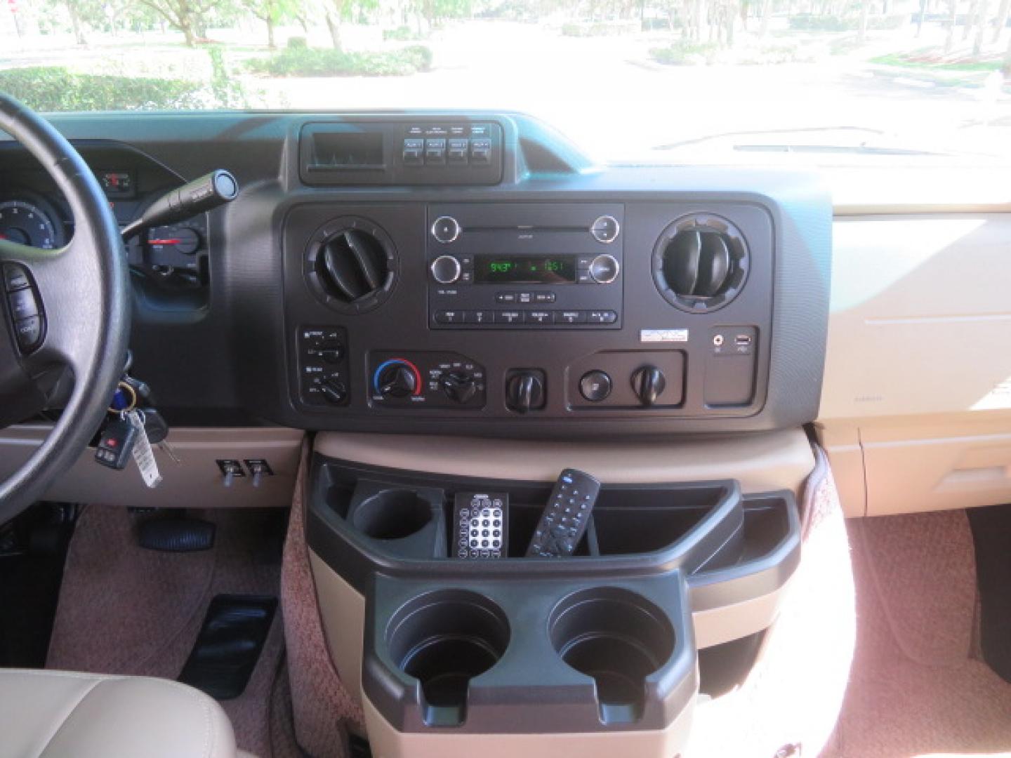 2014 White /Tan Ford E-Series Van E-150 (1FTNE1EL8ED) with an 5.4L V8 SOHC 16V FFV engine, 4-Speed Automatic transmission, located at 4301 Oak Circle #19, Boca Raton, FL, 33431, (954) 561-2499, 26.388472, -80.084045 - 2014 Ford E-Series Van E-150 Handicap Wheelchair Conversion Van 38K Original Miles Gorgeous Power Doors Transfer Seat Braun UVL - Photo#52