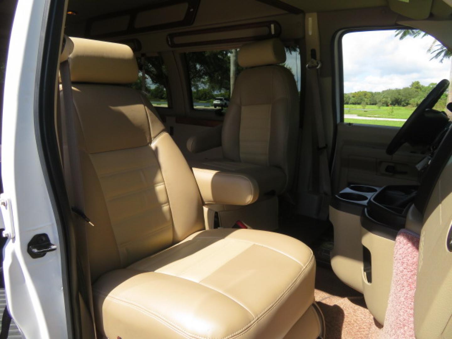 2014 White /Tan Ford E-Series Van E-150 (1FTNE1EL8ED) with an 5.4L V8 SOHC 16V FFV engine, 4-Speed Automatic transmission, located at 4301 Oak Circle #19, Boca Raton, FL, 33431, (954) 561-2499, 26.388472, -80.084045 - 2014 Ford E-Series Van E-150 Handicap Wheelchair Conversion Van 38K Original Miles Gorgeous Power Doors Transfer Seat Braun UVL - Photo#84