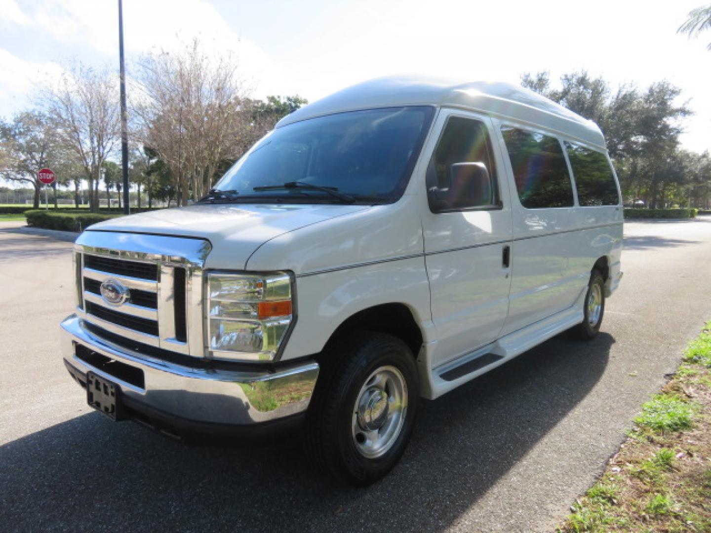 2013 White /Gray Ford E-Series Van E-150 (1FTNE1EL8DD) with an 5.4L V8 SOHC 16V FFV engine, 4-Speed Automatic transmission, located at 4301 Oak Circle #19, Boca Raton, FL, 33431, (954) 561-2499, 26.388472, -80.084045 - You are looking at a Gorgeous 2013 Ford Econoline High Top Rear Entry High Top Handicap Wheelchair Conversion van Tuscany VMI with 35K Original Miles, Ricon S Series 600LB Power Rear Entry Wheelchair Lift, , Q Straint Tie Downs Included, Room for 2 Wheelchairs, Hard Rubber Flooring, Window Shades, A - Photo#12
