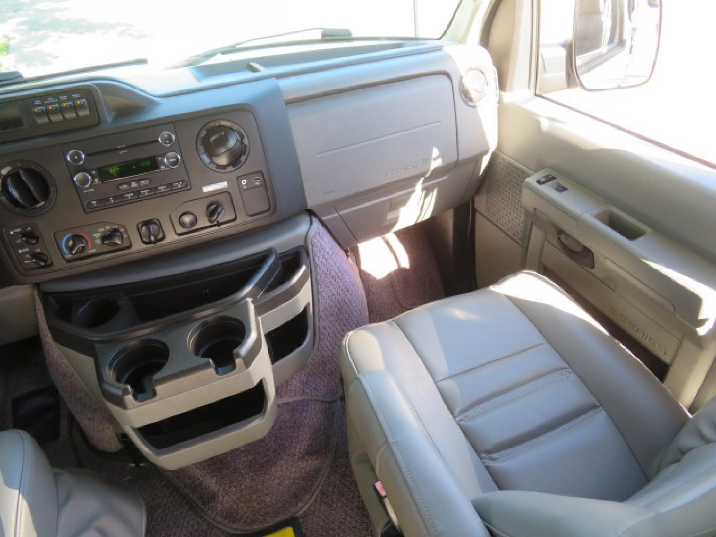 2013 White /Gray Ford E-Series Van E-150 (1FTNE1EL8DD) with an 5.4L V8 SOHC 16V FFV engine, 4-Speed Automatic transmission, located at 4301 Oak Circle #19, Boca Raton, FL, 33431, (954) 561-2499, 26.388472, -80.084045 - You are looking at a Gorgeous 2013 Ford Econoline High Top Rear Entry High Top Handicap Wheelchair Conversion van Tuscany VMI with 35K Original Miles, Ricon S Series 600LB Power Rear Entry Wheelchair Lift, , Q Straint Tie Downs Included, Room for 2 Wheelchairs, Hard Rubber Flooring, Window Shades, A - Photo#63