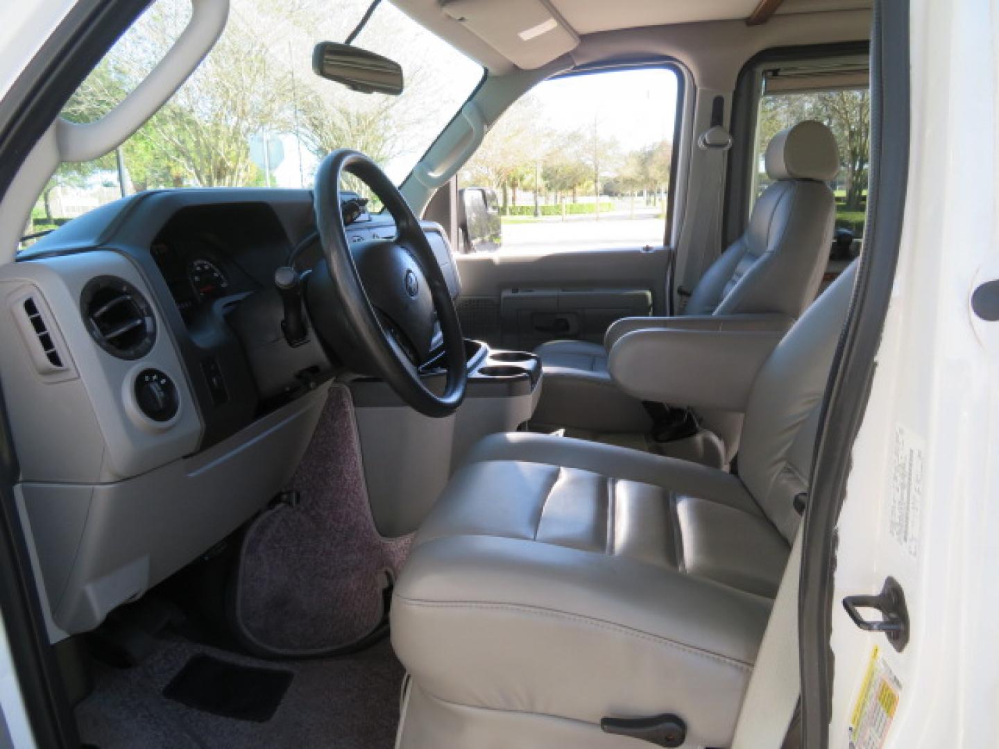2013 White /Gray Ford E-Series Van E-150 (1FTNE1EL8DD) with an 5.4L V8 SOHC 16V FFV engine, 4-Speed Automatic transmission, located at 4301 Oak Circle #19, Boca Raton, FL, 33431, (954) 561-2499, 26.388472, -80.084045 - You are looking at a Gorgeous 2013 Ford Econoline High Top Rear Entry High Top Handicap Wheelchair Conversion van Tuscany VMI with 35K Original Miles, Ricon S Series 600LB Power Rear Entry Wheelchair Lift, , Q Straint Tie Downs Included, Room for 2 Wheelchairs, Hard Rubber Flooring, Window Shades, A - Photo#77