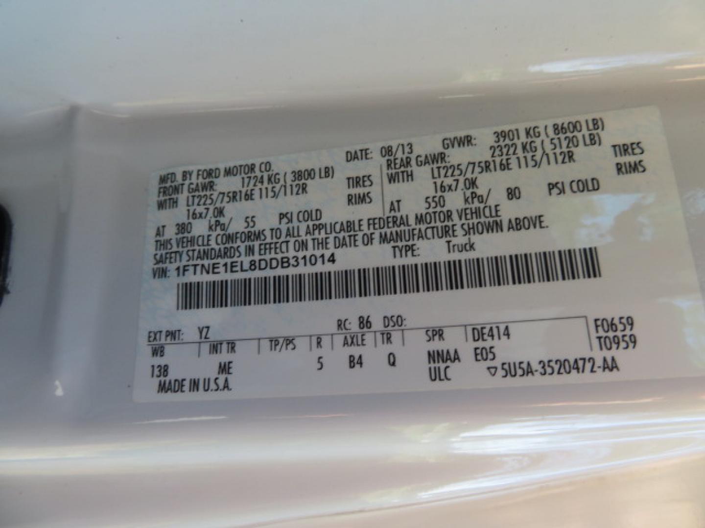 2013 White /Gray Ford E-Series Van E-150 (1FTNE1EL8DD) with an 5.4L V8 SOHC 16V FFV engine, 4-Speed Automatic transmission, located at 4301 Oak Circle #19, Boca Raton, FL, 33431, (954) 561-2499, 26.388472, -80.084045 - You are looking at a Gorgeous 2013 Ford Econoline High Top Rear Entry High Top Handicap Wheelchair Conversion van Tuscany VMI with 35K Original Miles, Ricon S Series 600LB Power Rear Entry Wheelchair Lift, , Q Straint Tie Downs Included, Room for 2 Wheelchairs, Hard Rubber Flooring, Window Shades, A - Photo#81