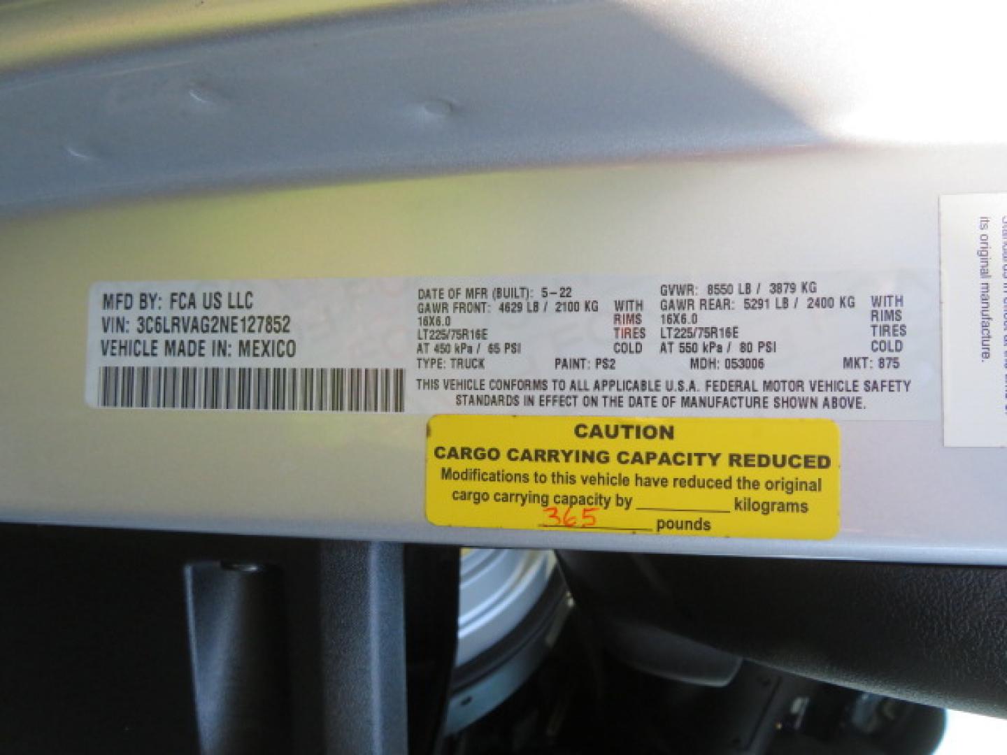 2022 Silver /Greay RAM Promaster 1500 Low Roof 136-in. WB (3C6LRVAG2NE) with an 3.6L V6 engine, 6A transmission, located at 4301 Oak Circle #19, Boca Raton, FL, 33431, (954) 561-2499, 26.388472, -80.084045 - You are looking at a Gorgeous 2022 Ram Promaster Tempest X Handicap Wheelchair Conversion Van with 12K Original Miles, Lowered Floor, Dual Side Entry Doors, Brand New 2025 750lb Braunability Wheelchair Lift, 4 Passenger Rear Power Bench Seat/Bed, Rear Sunroof, Tie Down Pods, Extra Belt, Heated Front - Photo#79