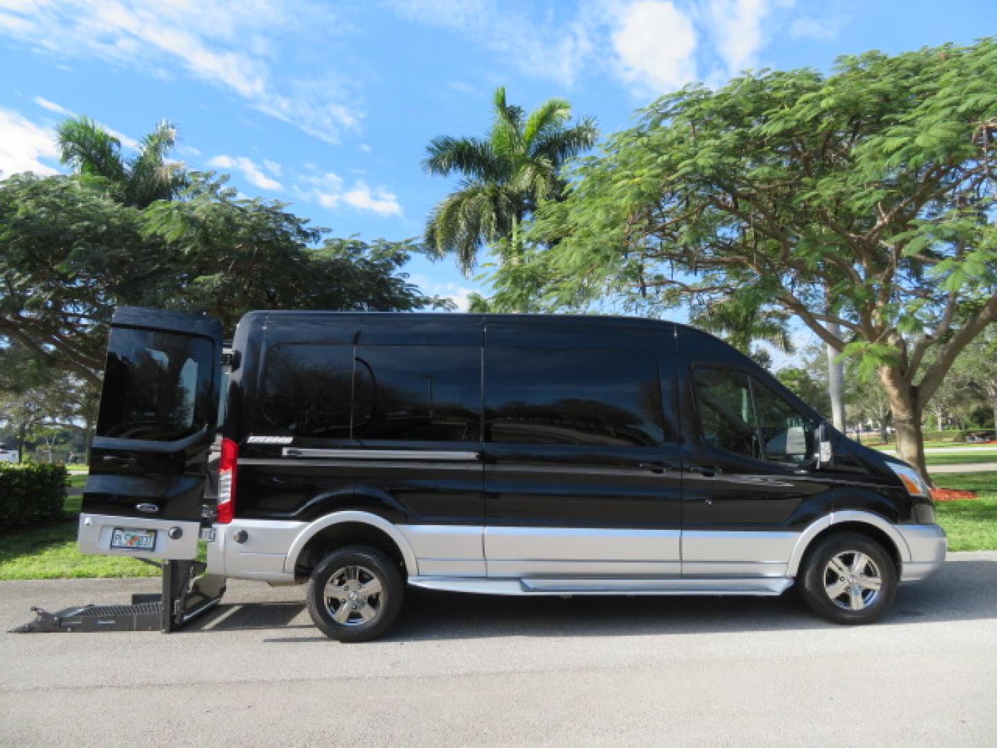 2017 Black /Gray Ford Transit 250 Van Med. Roof w/Sliding Pass. 148-in. WB (1FTYR2CGXHK) with an 3.5L V6 DOHC 24V engine, 6A transmission, located at 4301 Oak Circle #19, Boca Raton, FL, 33431, (954) 561-2499, 26.388472, -80.084045 - You are looking at a Gorgeous 2017 Ford Transit T250 Medium Roof Sherrod Handicap Wheelchair Conversion Van Fully Loaded With 32K Original Miles, Rear Entry Braunability Power Foldout Wheelchair Lift, Q Lock QLK150 Docking System for the wheelchair, Beautiful Gray Leather Interior, Rear Entertainmen - Photo#38