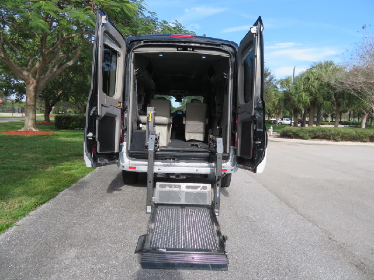 2017 Black /Gray Ford Transit 250 Van Med. Roof w/Sliding Pass. 148-in. WB (1FTYR2CGXHK) with an 3.5L V6 DOHC 24V engine, 6A transmission, located at 4301 Oak Circle #19, Boca Raton, FL, 33431, (954) 561-2499, 26.388472, -80.084045 - You are looking at a Gorgeous 2017 Ford Transit T250 Medium Roof Sherrod Handicap Wheelchair Conversion Van Fully Loaded With 32K Original Miles, Rear Entry Braunability Power Foldout Wheelchair Lift, Q Lock QLK150 Docking System for the wheelchair, Beautiful Gray Leather Interior, Rear Entertainmen - Photo#41