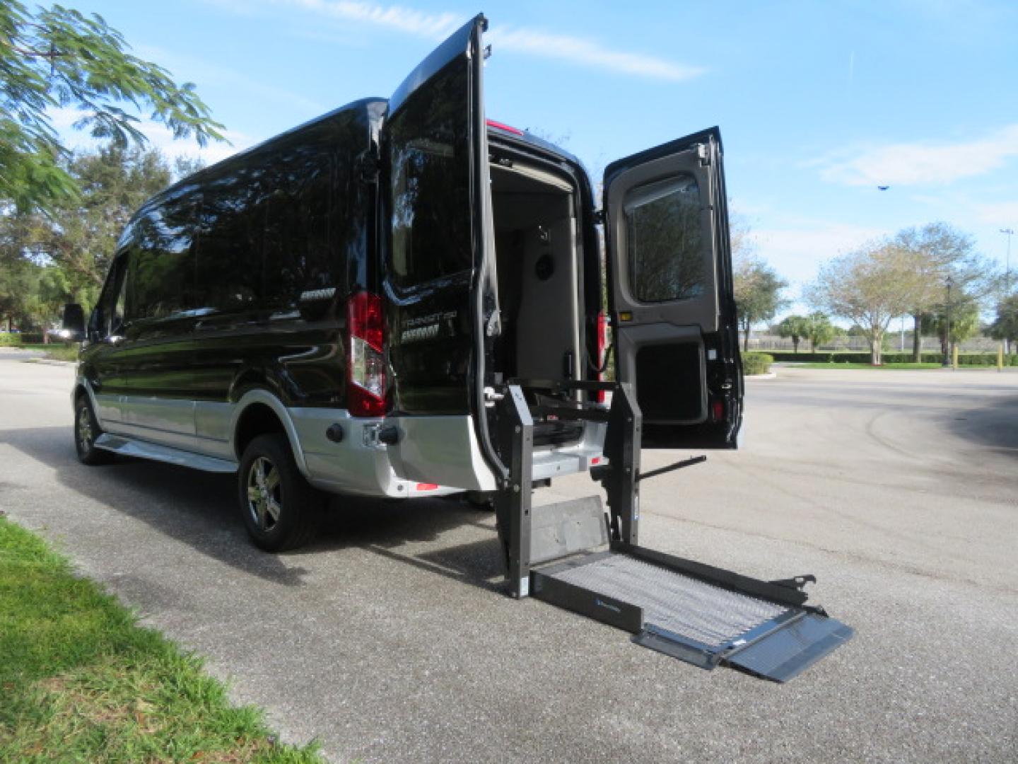 2017 Black /Gray Ford Transit 250 Van Med. Roof w/Sliding Pass. 148-in. WB (1FTYR2CGXHK) with an 3.5L V6 DOHC 24V engine, 6A transmission, located at 4301 Oak Circle #19, Boca Raton, FL, 33431, (954) 561-2499, 26.388472, -80.084045 - You are looking at a Gorgeous 2017 Ford Transit T250 Medium Roof Sherrod Handicap Wheelchair Conversion Van Fully Loaded With 32K Original Miles, Rear Entry Braunability Power Foldout Wheelchair Lift, Q Lock QLK150 Docking System for the wheelchair, Beautiful Gray Leather Interior, Rear Entertainmen - Photo#42