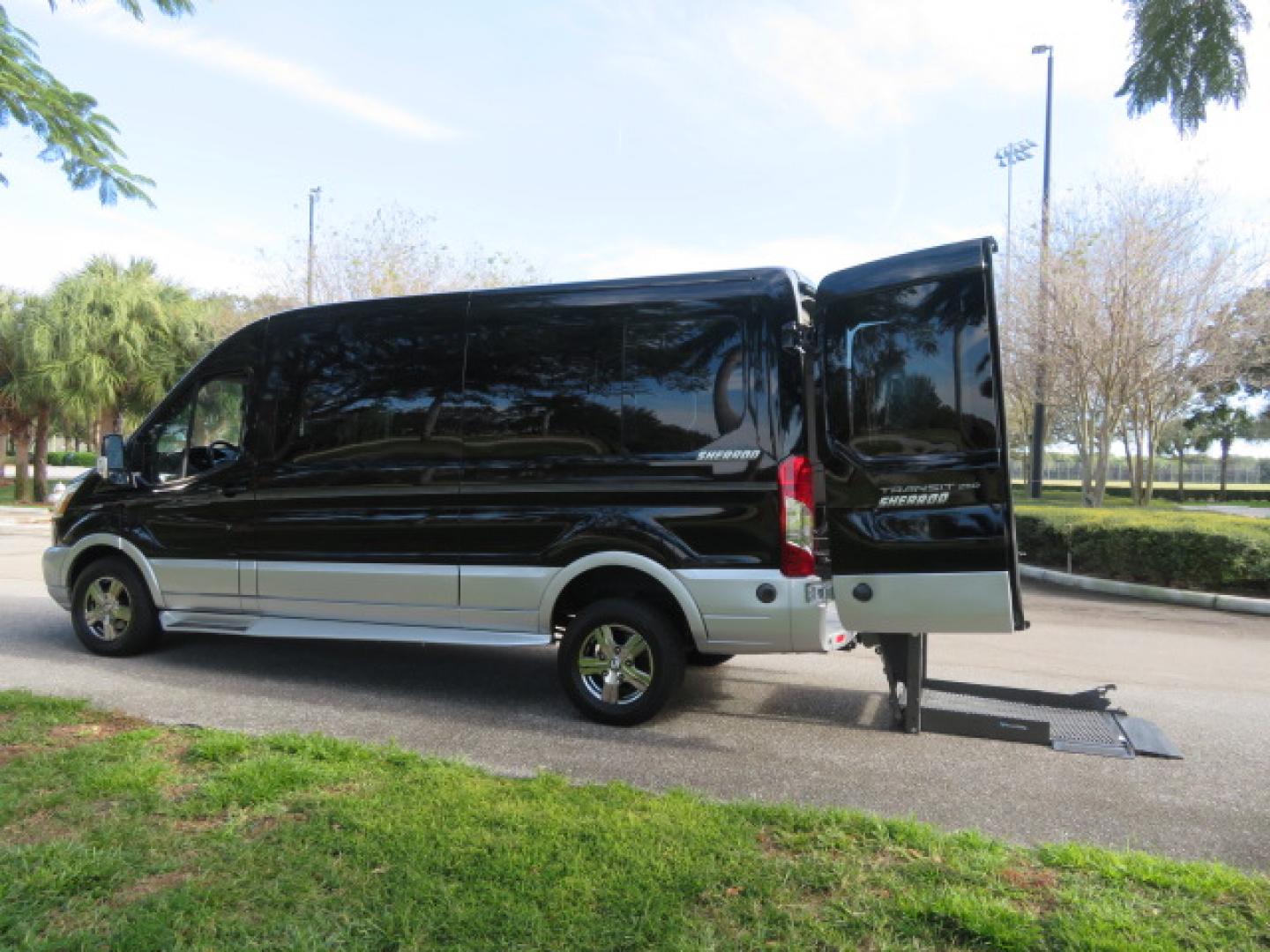 2017 Black /Gray Ford Transit 250 Van Med. Roof w/Sliding Pass. 148-in. WB (1FTYR2CGXHK) with an 3.5L V6 DOHC 24V engine, 6A transmission, located at 4301 Oak Circle #19, Boca Raton, FL, 33431, (954) 561-2499, 26.388472, -80.084045 - You are looking at a Gorgeous 2017 Ford Transit T250 Medium Roof Sherrod Handicap Wheelchair Conversion Van Fully Loaded With 32K Original Miles, Rear Entry Braunability Power Foldout Wheelchair Lift, Q Lock QLK150 Docking System for the wheelchair, Beautiful Gray Leather Interior, Rear Entertainmen - Photo#2