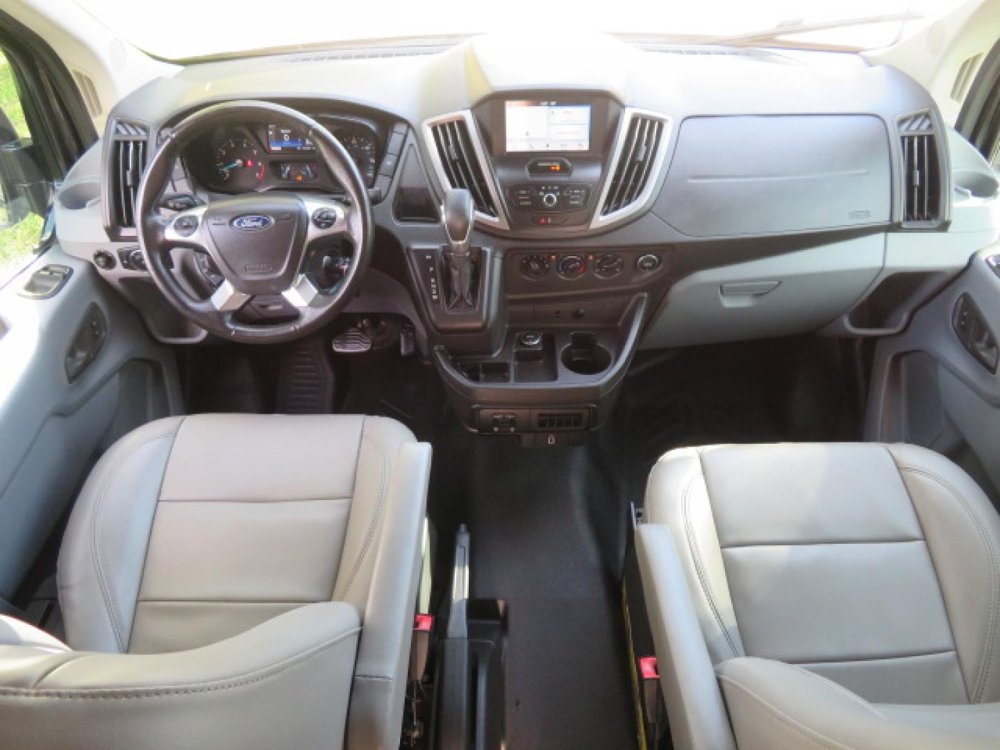 2017 Black /Gray Ford Transit 250 Van Med. Roof w/Sliding Pass. 148-in. WB (1FTYR2CGXHK) with an 3.5L V6 DOHC 24V engine, 6A transmission, located at 4301 Oak Circle #19, Boca Raton, FL, 33431, (954) 561-2499, 26.388472, -80.084045 - You are looking at a Gorgeous 2017 Ford Transit T250 Medium Roof Sherrod Handicap Wheelchair Conversion Van Fully Loaded With 32K Original Miles, Rear Entry Braunability Power Foldout Wheelchair Lift, Q Lock QLK150 Docking System for the wheelchair, Beautiful Gray Leather Interior, Rear Entertainmen - Photo#54