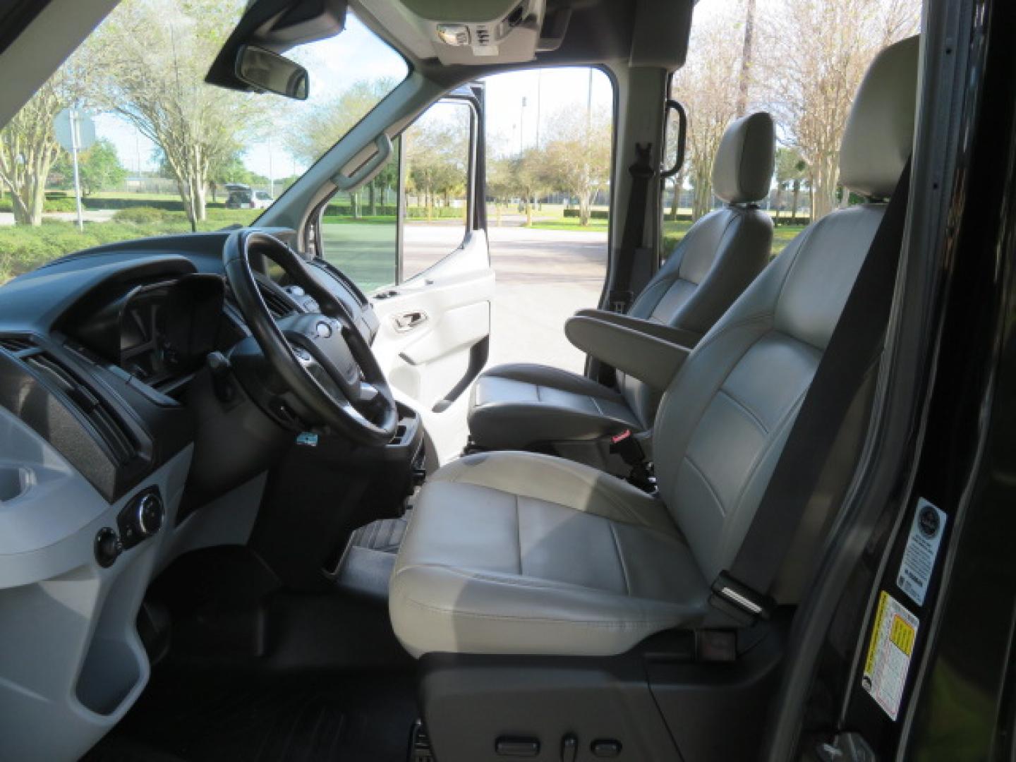 2017 Black /Gray Ford Transit 250 Van Med. Roof w/Sliding Pass. 148-in. WB (1FTYR2CGXHK) with an 3.5L V6 DOHC 24V engine, 6A transmission, located at 4301 Oak Circle #19, Boca Raton, FL, 33431, (954) 561-2499, 26.388472, -80.084045 - You are looking at a Gorgeous 2017 Ford Transit T250 Medium Roof Sherrod Handicap Wheelchair Conversion Van Fully Loaded With 32K Original Miles, Rear Entry Braunability Power Foldout Wheelchair Lift, Q Lock QLK150 Docking System for the wheelchair, Beautiful Gray Leather Interior, Rear Entertainmen - Photo#80