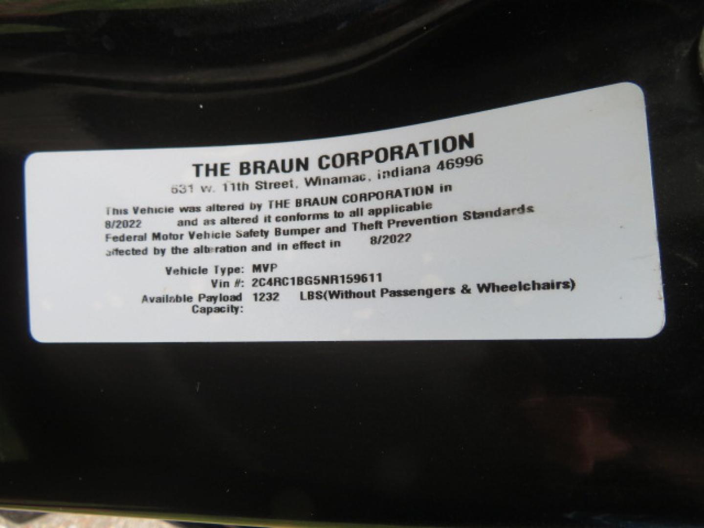 2022 Black /Black Chrysler Pacifica Touring-L (2C4RC1BG5NR) with an 3.6L V6 DOHC 24V engine, 9A transmission, located at 4301 Oak Circle #19, Boca Raton, FL, 33431, (954) 561-2499, 26.388472, -80.084045 - You are looking at a Gorgeous 2022 Chrysler Pacifica Touring L Braunability Power In Floor XI Conversion Handicap Wheelchair Conversion Van with only 9200 Miles and fully loaded with the following options: passenger Side Q Lock System, Q Straint Tie Down System, Adaptive Cruise Control with Stop and - Photo#69