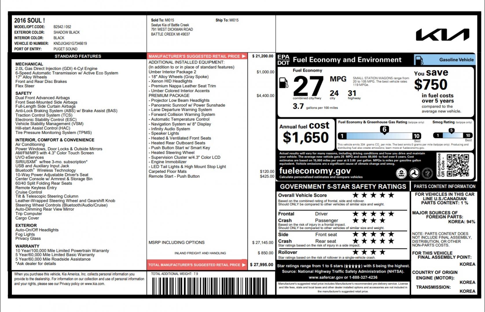 2016 Black Kia Soul ! (KNDJX3A51G7) with an 2.0L L4 DOHC 16V engine, 6A transmission, located at 4301 Oak Circle #19, Boca Raton, FL, 33431, (954) 561-2499, 26.388472, -80.084045 - You are looking at a Gorgeous 2016 Kia Soul Premium Freedom Motors Handicap Wheelchair Conversion Power Rear Entry Conversion with Transfer Seat and 44K Original Miles. This KIA is fully loaded with just about every option including: Power Rear Entry Ramp System, Driver's Transfer Seat, Tie Down Sys - Photo#77