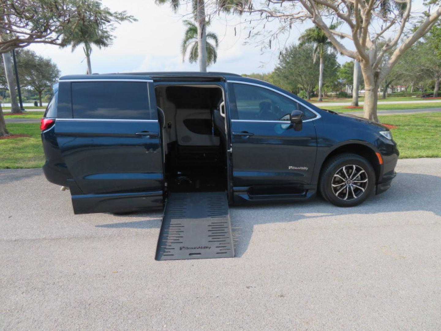 2023 Dark Blue /Black Chrysler Pacifica Touring-L (2C4RC1BG4PR) with an 3.6L V6 DOHC 24V engine, 9A transmission, located at 4301 Oak Circle #19, Boca Raton, FL, 33431, (954) 561-2499, 26.388472, -80.084045 - You are looking at a Gorgeous Blue Fathom Pearl 2023 Chrysler Pacifica Touring L Braunability Power Foldout XT Conversion Handicap Wheelchair Conversion Van with 5K Miles, Driver's Transfer Seat, and fully loaded with the following options: Adaptive Cruise Control with Stop and Go Blind–Spot, and - Photo#33
