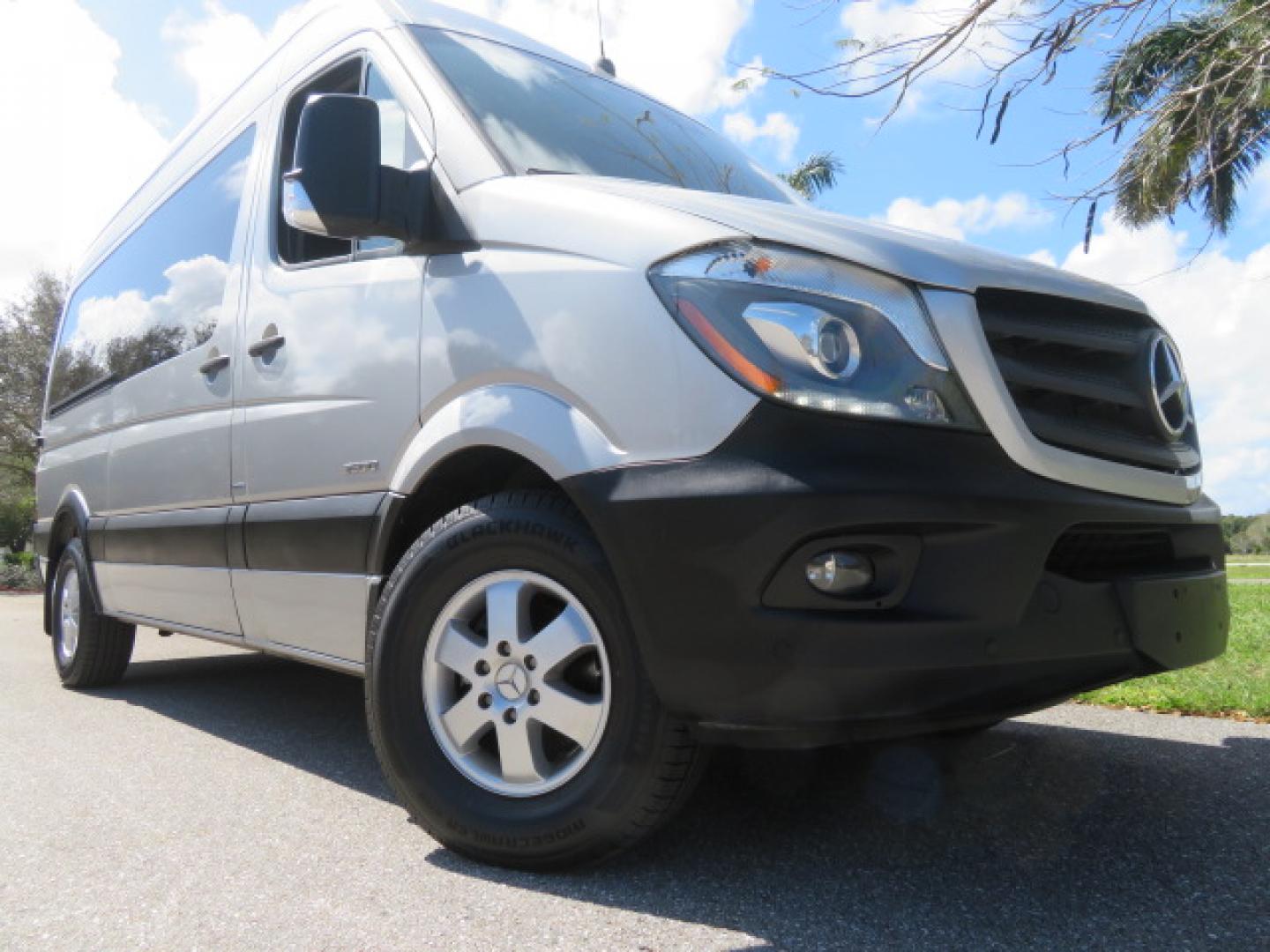 2016 Silver /Black Leather Mercedes-Benz Sprinter 2500 Passenger Van 144-in. WB (8BRPE7CD5GE) with an 3.0L V6 DOHC 24V TURBO DIESEL engine, 7A transmission, located at 4301 Oak Circle #19, Boca Raton, FL, 33431, (954) 561-2499, 26.388472, -80.084045 - You are looking at a Gorgeous 2016 Mercedes Sprinter Handicap Wheelchair Conversion Van with: 19K Original Miles, 2500, 3.0 Diesel, 2 Transfer Seats, Power Side Door with Remote, Braunability Power Folding Wheelchair Lift System, Tie Downs, Full Power, Leather Seats, Rubber Flooring, Brand New Tires - Photo#4