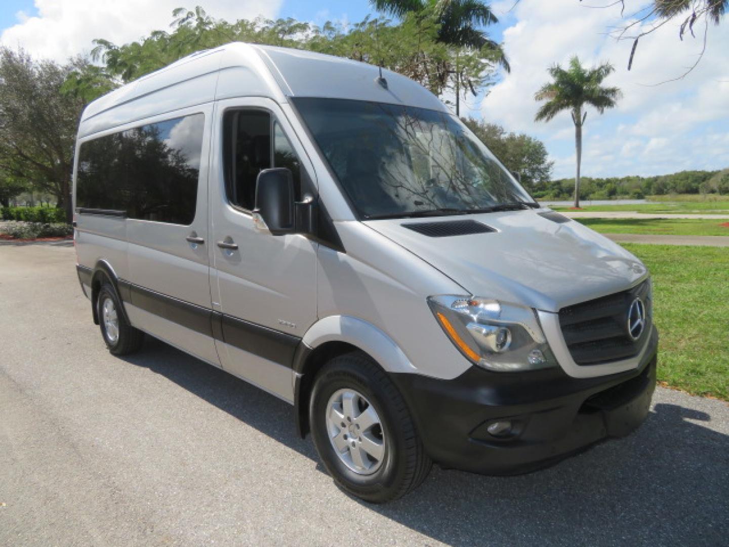 2016 Silver /Black Leather Mercedes-Benz Sprinter 2500 Passenger Van 144-in. WB (8BRPE7CD5GE) with an 3.0L V6 DOHC 24V TURBO DIESEL engine, 7A transmission, located at 4301 Oak Circle #19, Boca Raton, FL, 33431, (954) 561-2499, 26.388472, -80.084045 - You are looking at a Gorgeous 2016 Mercedes Sprinter Handicap Wheelchair Conversion Van with: 19K Original Miles, 2500, 3.0 Diesel, 2 Transfer Seats, Power Side Door with Remote, Braunability Power Folding Wheelchair Lift System, Tie Downs, Full Power, Leather Seats, Rubber Flooring, Brand New Tires - Photo#18