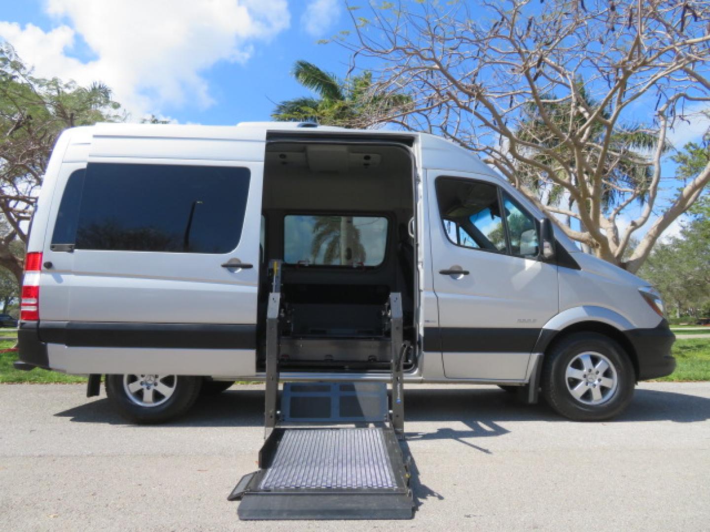 2016 Silver /Black Leather Mercedes-Benz Sprinter 2500 Passenger Van 144-in. WB (8BRPE7CD5GE) with an 3.0L V6 DOHC 24V TURBO DIESEL engine, 7A transmission, located at 4301 Oak Circle #19, Boca Raton, FL, 33431, (954) 561-2499, 26.388472, -80.084045 - You are looking at a Gorgeous 2016 Mercedes Sprinter Handicap Wheelchair Conversion Van with: 19K Original Miles, 2500, 3.0 Diesel, 2 Transfer Seats, Power Side Door with Remote, Braunability Power Folding Wheelchair Lift System, Tie Downs, Full Power, Leather Seats, Rubber Flooring, Brand New Tires - Photo#37