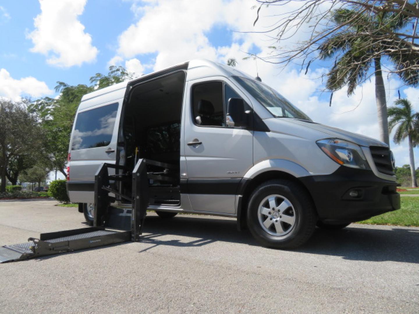 2016 Silver /Black Leather Mercedes-Benz Sprinter 2500 Passenger Van 144-in. WB (8BRPE7CD5GE) with an 3.0L V6 DOHC 24V TURBO DIESEL engine, 7A transmission, located at 4301 Oak Circle #19, Boca Raton, FL, 33431, (954) 561-2499, 26.388472, -80.084045 - You are looking at a Gorgeous 2016 Mercedes Sprinter Handicap Wheelchair Conversion Van with: 19K Original Miles, 2500, 3.0 Diesel, 2 Transfer Seats, Power Side Door with Remote, Braunability Power Folding Wheelchair Lift System, Tie Downs, Full Power, Leather Seats, Rubber Flooring, Brand New Tires - Photo#40
