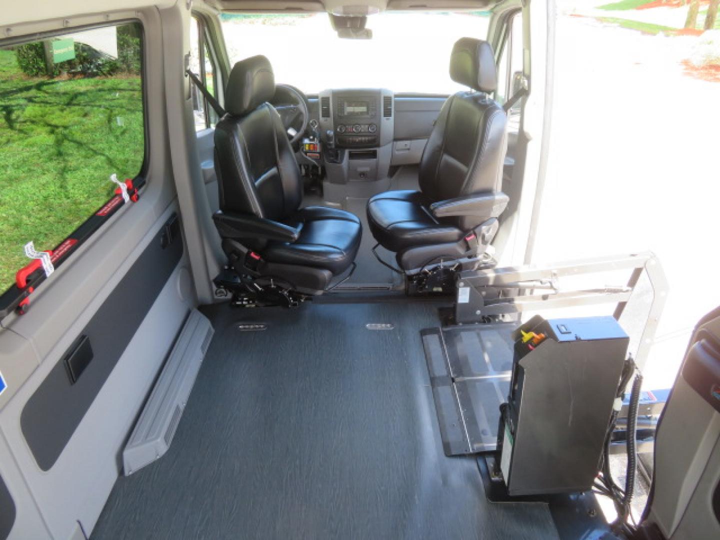 2016 Silver /Black Leather Mercedes-Benz Sprinter 2500 Passenger Van 144-in. WB (8BRPE7CD5GE) with an 3.0L V6 DOHC 24V TURBO DIESEL engine, 7A transmission, located at 4301 Oak Circle #19, Boca Raton, FL, 33431, (954) 561-2499, 26.388472, -80.084045 - You are looking at a Gorgeous 2016 Mercedes Sprinter Handicap Wheelchair Conversion Van with: 19K Original Miles, 2500, 3.0 Diesel, 2 Transfer Seats, Power Side Door with Remote, Braunability Power Folding Wheelchair Lift System, Tie Downs, Full Power, Leather Seats, Rubber Flooring, Brand New Tires - Photo#50