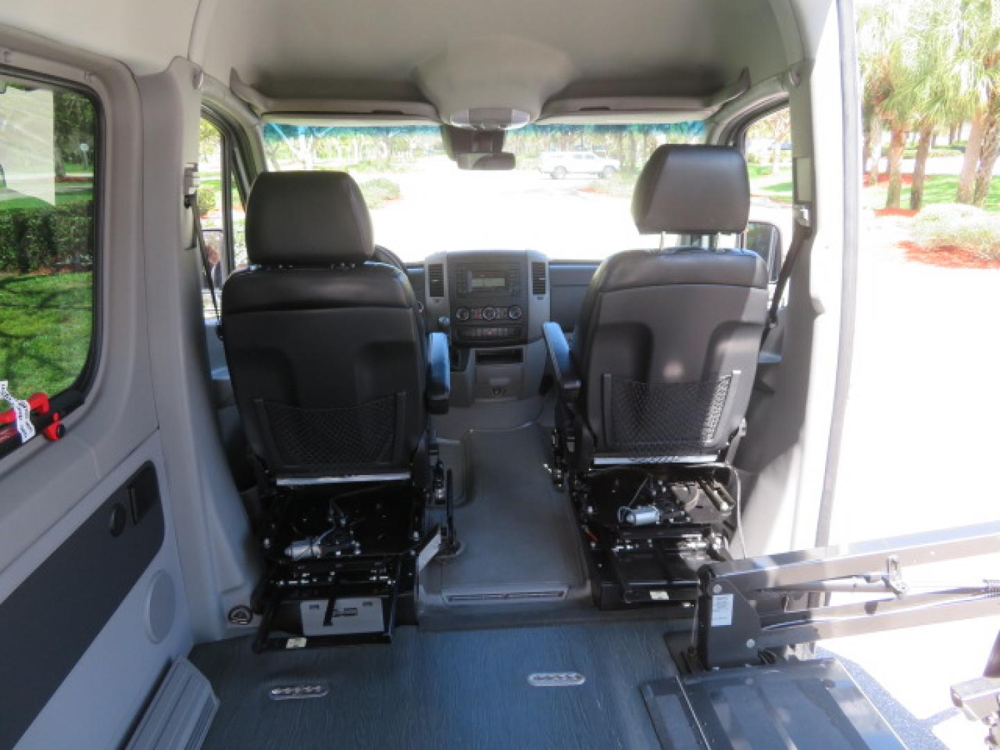 2016 Silver /Black Leather Mercedes-Benz Sprinter 2500 Passenger Van 144-in. WB (8BRPE7CD5GE) with an 3.0L V6 DOHC 24V TURBO DIESEL engine, 7A transmission, located at 4301 Oak Circle #19, Boca Raton, FL, 33431, (954) 561-2499, 26.388472, -80.084045 - You are looking at a Gorgeous 2016 Mercedes Sprinter Handicap Wheelchair Conversion Van with: 19K Original Miles, 2500, 3.0 Diesel, 2 Transfer Seats, Power Side Door with Remote, Braunability Power Folding Wheelchair Lift System, Tie Downs, Full Power, Leather Seats, Rubber Flooring, Brand New Tires - Photo#49