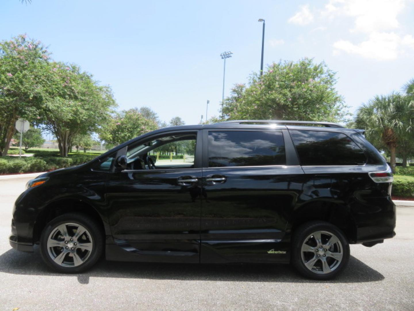 2017 Black /Black Toyota Sienna SE 8-Passenger (5TDXZ3DC2HS) with an 3.5L V6 EFI DOHC 24V engine, 8A transmission, located at 4301 Oak Circle #19, Boca Raton, FL, 33431, (954) 561-2499, 26.388472, -80.084045 - You are looking at Gorgeous Low Mileage Black on Black Garage Kept 2017 Toyota Sienna SE Sport Handicap Van Wheelchair Van VMI Conversion Van with 21K Original Miles, Power Side Entry Ramp with Kneeling Van Function, Q Straint Tie Down System. Quick Release Front Seats, Driver's Transfer Seat, Hand- Photo#15
