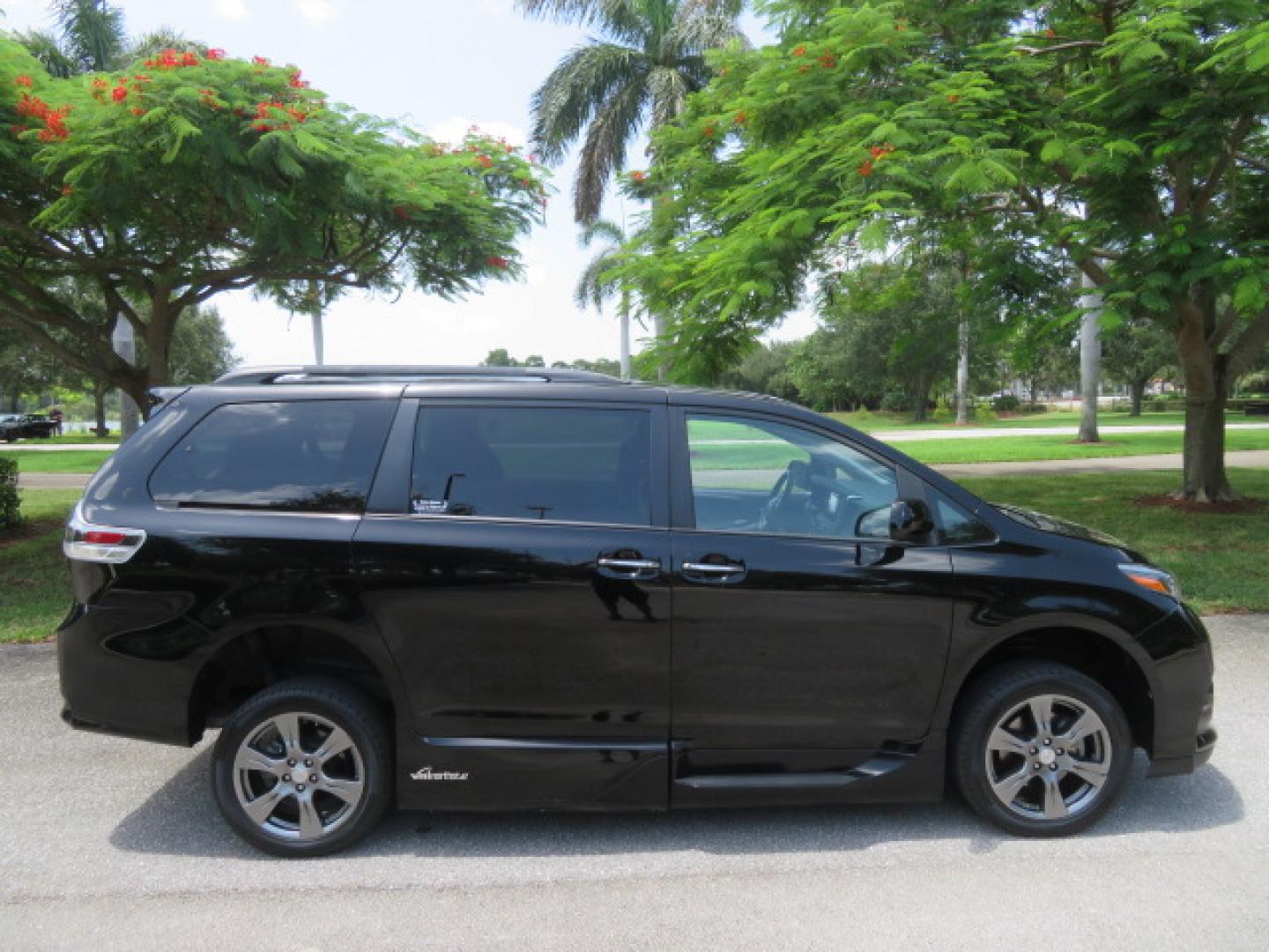2017 Black /Black Toyota Sienna SE 8-Passenger (5TDXZ3DC2HS) with an 3.5L V6 EFI DOHC 24V engine, 8A transmission, located at 4301 Oak Circle #19, Boca Raton, FL, 33431, (954) 561-2499, 26.388472, -80.084045 - You are looking at Gorgeous Low Mileage Black on Black Garage Kept 2017 Toyota Sienna SE Sport Handicap Van Wheelchair Van VMI Conversion Van with 21K Original Miles, Power Side Entry Ramp with Kneeling Van Function, Q Straint Tie Down System. Quick Release Front Seats, Driver's Transfer Seat, Hand- Photo#21