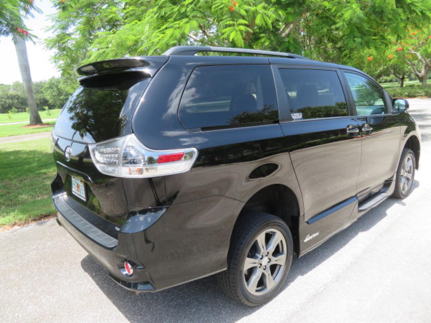 2017 Black /Black Toyota Sienna SE 8-Passenger (5TDXZ3DC2HS) with an 3.5L V6 EFI DOHC 24V engine, 8A transmission, located at 4301 Oak Circle #19, Boca Raton, FL, 33431, (954) 561-2499, 26.388472, -80.084045 - You are looking at Gorgeous Low Mileage Black on Black Garage Kept 2017 Toyota Sienna SE Sport Handicap Van Wheelchair Van VMI Conversion Van with 21K Original Miles, Power Side Entry Ramp with Kneeling Van Function, Q Straint Tie Down System. Quick Release Front Seats, Driver's Transfer Seat, Hand- Photo#29