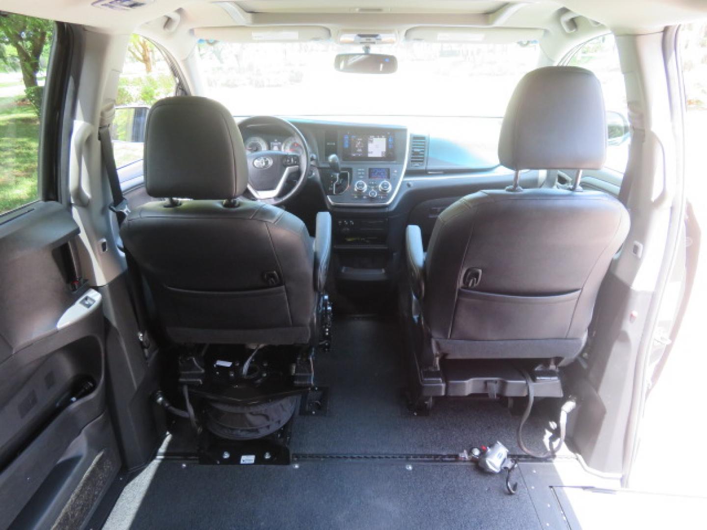 2017 Black /Black Toyota Sienna SE 8-Passenger (5TDXZ3DC2HS) with an 3.5L V6 EFI DOHC 24V engine, 8A transmission, located at 4301 Oak Circle #19, Boca Raton, FL, 33431, (954) 561-2499, 26.388472, -80.084045 - You are looking at Gorgeous Low Mileage Black on Black Garage Kept 2017 Toyota Sienna SE Sport Handicap Van Wheelchair Van VMI Conversion Van with 21K Original Miles, Power Side Entry Ramp with Kneeling Van Function, Q Straint Tie Down System. Quick Release Front Seats, Driver's Transfer Seat, Hand- Photo#54