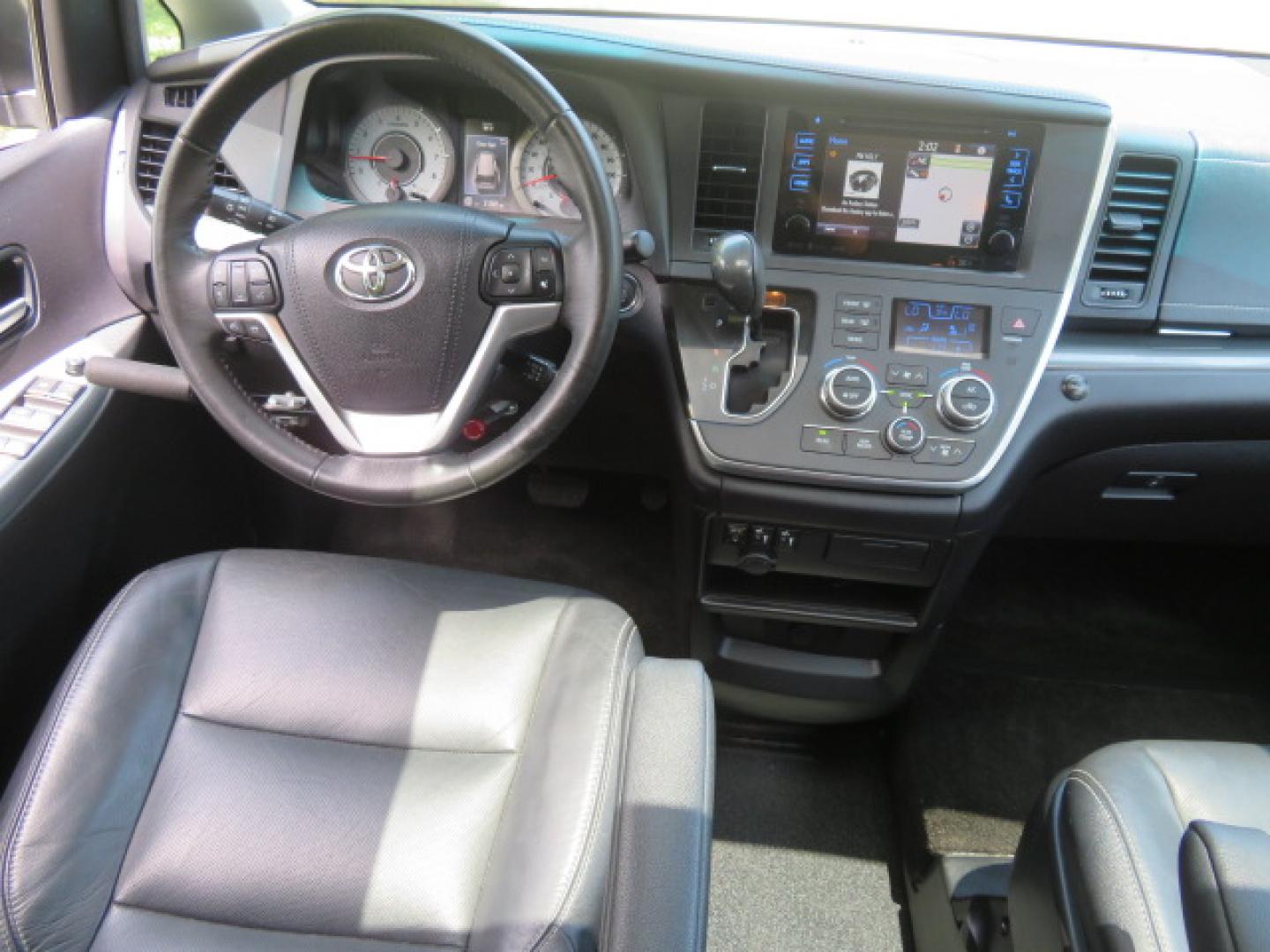 2017 Black /Black Toyota Sienna SE 8-Passenger (5TDXZ3DC2HS) with an 3.5L V6 EFI DOHC 24V engine, 8A transmission, located at 4301 Oak Circle #19, Boca Raton, FL, 33431, (954) 561-2499, 26.388472, -80.084045 - You are looking at Gorgeous Low Mileage Black on Black Garage Kept 2017 Toyota Sienna SE Sport Handicap Van Wheelchair Van VMI Conversion Van with 21K Original Miles, Power Side Entry Ramp with Kneeling Van Function, Q Straint Tie Down System. Quick Release Front Seats, Driver's Transfer Seat, Hand- Photo#59