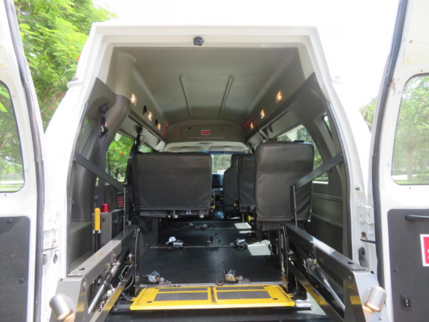 2011 White /Gray Ford E-Series Van E-350 Super Duty Extended (1FTSS3EL3BD) with an 5.4L V8 SOHC 16V engine, located at 4301 Oak Circle #19, Boca Raton, FL, 33431, (954) 561-2499, 26.388472, -80.084045- Photo#48