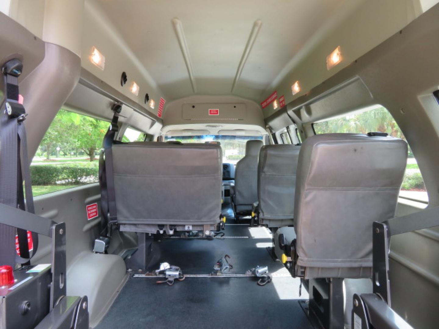 2011 White /Gray Ford E-Series Van E-350 Super Duty Extended (1FTSS3EL3BD) with an 5.4L V8 SOHC 16V engine, located at 4301 Oak Circle #19, Boca Raton, FL, 33431, (954) 561-2499, 26.388472, -80.084045- Photo#49