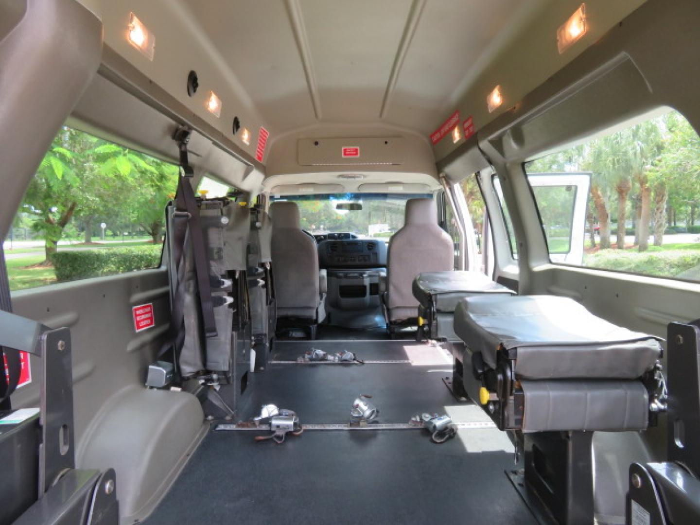 2011 White /Gray Ford E-Series Van E-350 Super Duty Extended (1FTSS3EL3BD) with an 5.4L V8 SOHC 16V engine, located at 4301 Oak Circle #19, Boca Raton, FL, 33431, (954) 561-2499, 26.388472, -80.084045- Photo#63