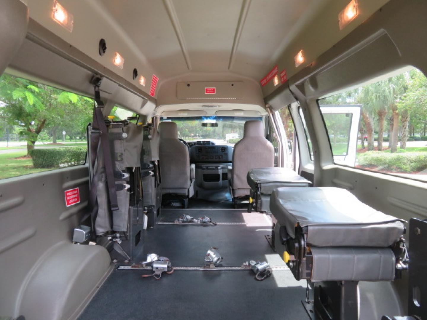 2011 White /Gray Ford E-Series Van E-350 Super Duty Extended (1FTSS3EL3BD) with an 5.4L V8 SOHC 16V engine, located at 4301 Oak Circle #19, Boca Raton, FL, 33431, (954) 561-2499, 26.388472, -80.084045- Photo#65