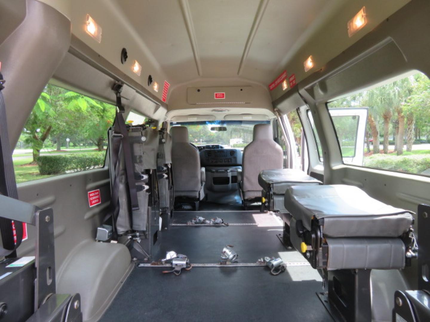 2011 White /Gray Ford E-Series Van E-350 Super Duty Extended (1FTSS3EL3BD) with an 5.4L V8 SOHC 16V engine, located at 4301 Oak Circle #19, Boca Raton, FL, 33431, (954) 561-2499, 26.388472, -80.084045- Photo#64